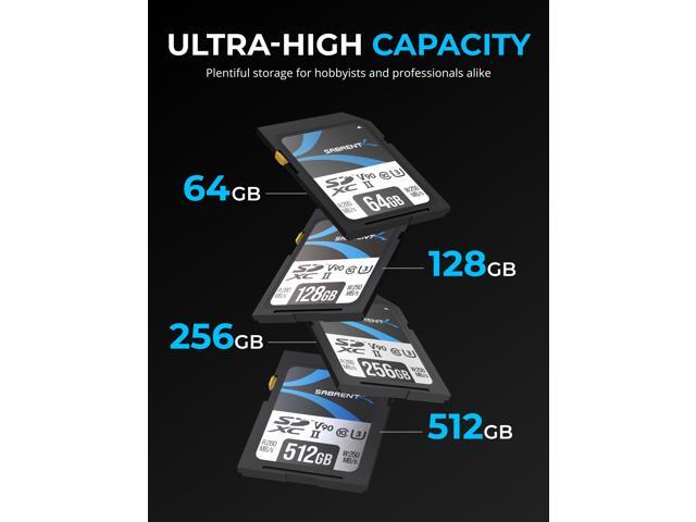 SABRENT Rocket v90 512GB SD UHS-II Memory Card R280MB/s W250MB/s (SD-TL90-512GB)