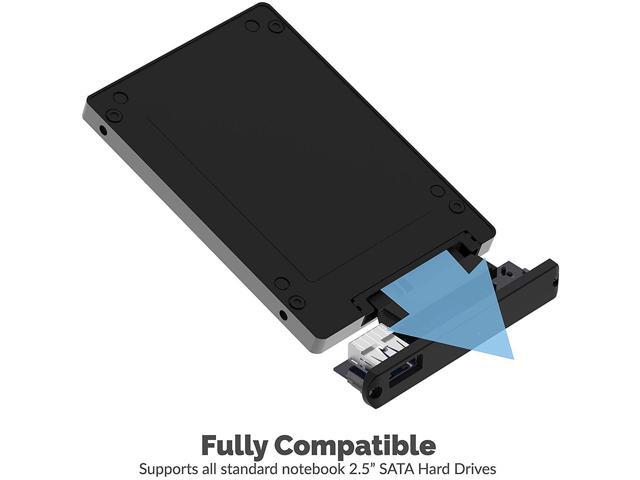 Sabrent USB 3.0 to 2.5' SSD/SATA External Hard Drive Aluminum Enclosure, Black (EC-UK30)