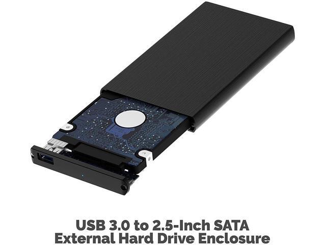 Sabrent USB 3.0 to 2.5' SSD/SATA External Hard Drive Aluminum Enclosure, Black (EC-UK30)