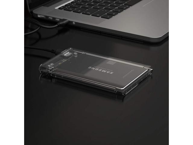 SABRENT 2.5-Inch SATA to USB 3.0 Tool-Free Clear External Hard Drive Enclosure [Optimized for SSD, Supports UASP SATA III] (EC-OCUB)