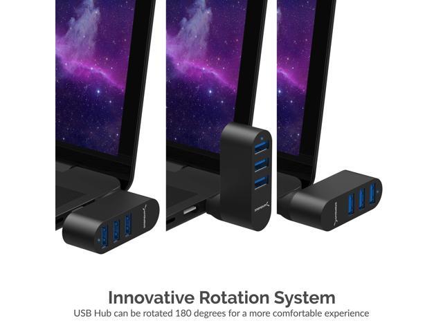 SABRENT Premium 3 Port Aluminum Mini USB 3.0 Hub [90°/180° Degree Rotatable] (HB-R3MB)