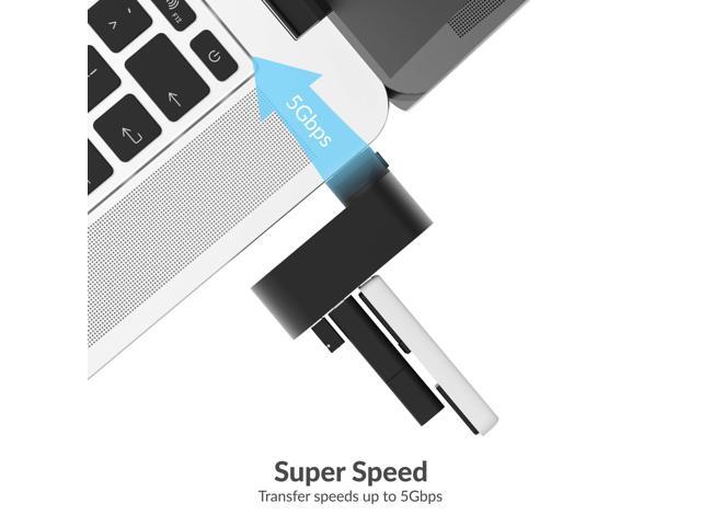 SABRENT Premium 3 Port Aluminum Mini USB 3.0 Hub [90°/180° Degree Rotatable] (HB-R3MB)