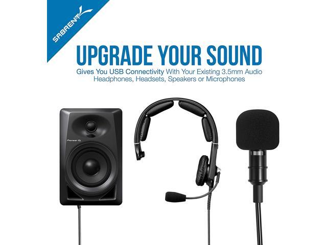 SABRENT USB External Stereo Sound Adapter for Windows and Mac. Plug and Play No Drivers Needed. (AU-MMSA)