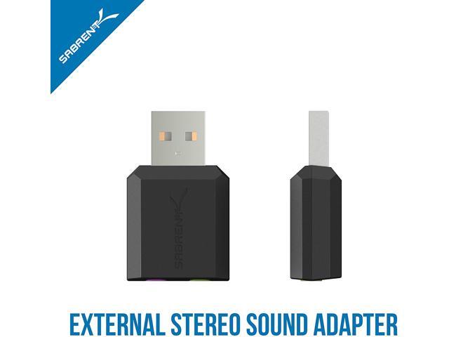 SABRENT USB External Stereo Sound Adapter for Windows and Mac. Plug and Play No Drivers Needed. (AU-MMSA)