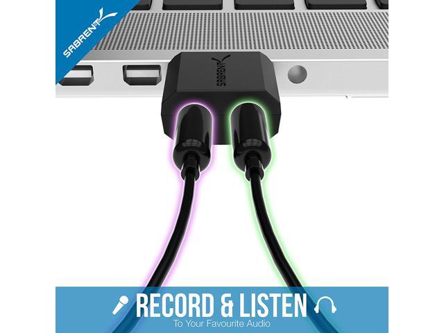 SABRENT USB External Stereo Sound Adapter for Windows and Mac. Plug and Play No Drivers Needed. (AU-MMSA)