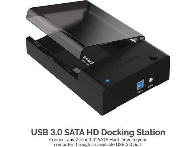 Sabrent USB 3.0 to SATA External Hard Drive Lay-Flat Docking Station for 2.5 or 3.5in HDD, SSD (EC-DFLT)