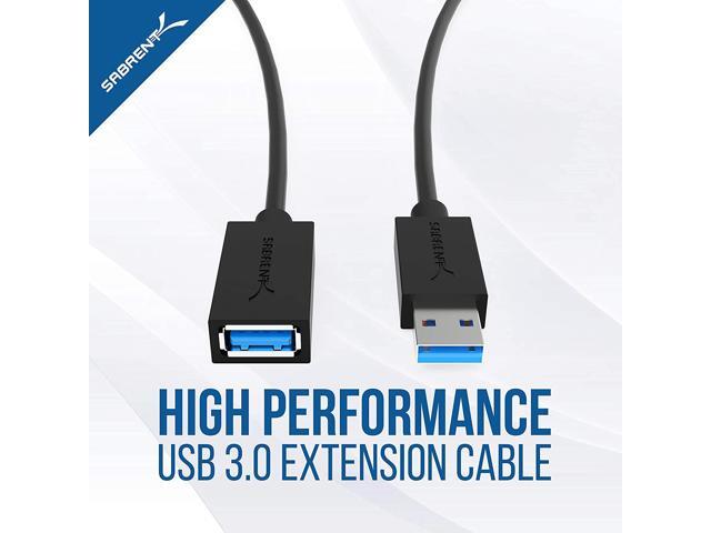 SABRENT 22AWG USB 3.0 Extension Cable - A-Male to A-Female [Black] 6 Feet (CB-3060)