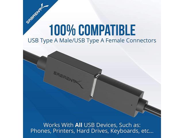 SABRENT 22AWG USB 3.0 Extension Cable - A-Male to A-Female [Black] 6 Feet (CB-3060)