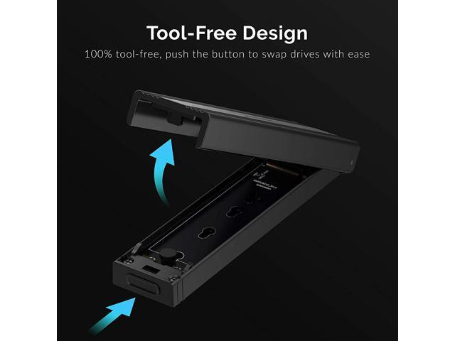 SABRENT USB 3.2 Type-C Tool-Free Enclosure for M.2 PCIe NVMe and SATA SSDs (EC-SNVE)