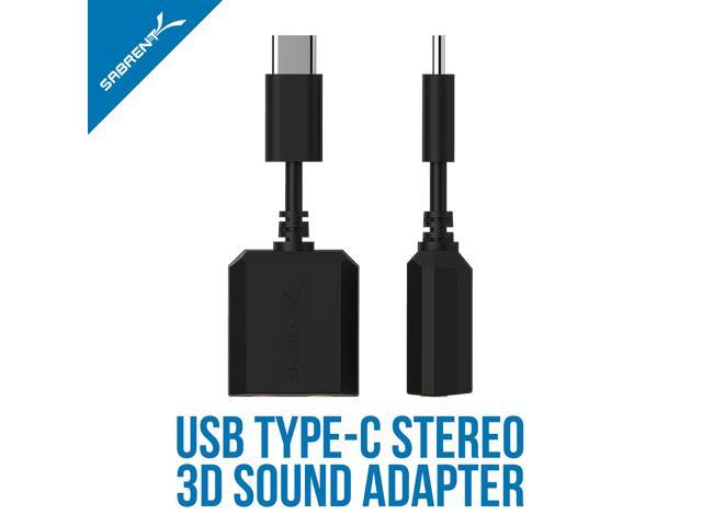 SABRENT AU-MMSC USB Type-C External Stereo Sound Adapter for Windows and Mac