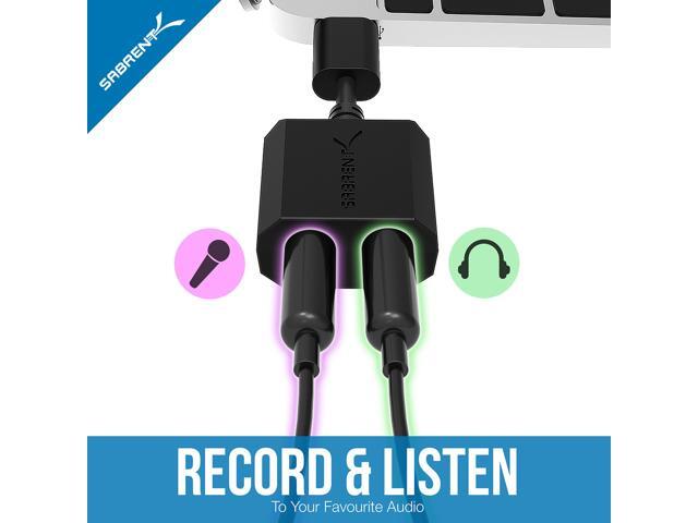 SABRENT AU-MMSC USB Type-C External Stereo Sound Adapter for Windows and Mac