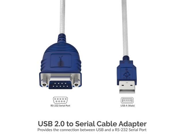 SABRENT USB 2.0 to Serial (9-Pin) DB-9 RS-232 Converter Cable, Prolific Chipset, Hexnuts, [Windows 10/8.1/8/7/VISTA/XP, Mac OS X 10.6 and Above]...