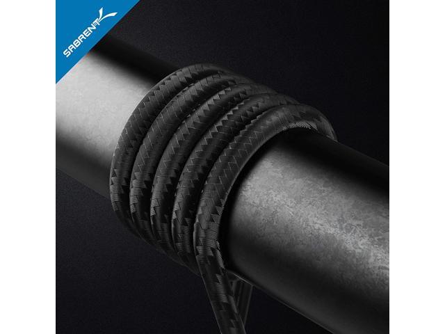 SABRENT [6-Pack 22AWG Premium 6ft USB-C to USB A 2.0 Sync and Charge Cables [Black] (CB-C6X6)