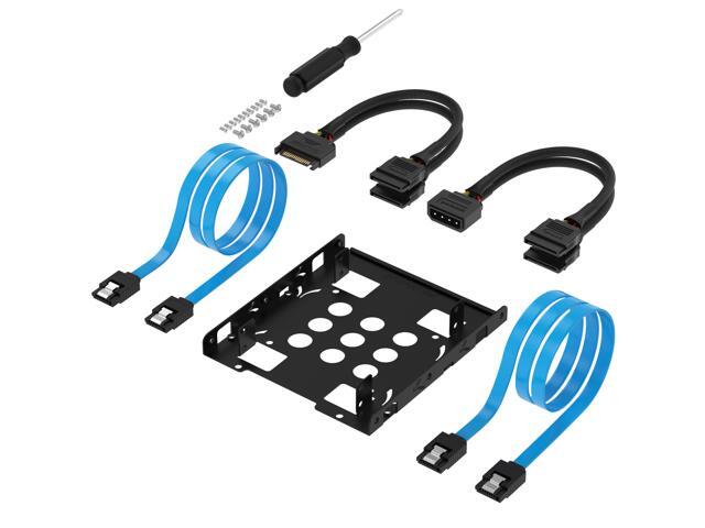 SABRENT 3.5-Inch to x2 SSD / 2.5-Inch Internal Hard Drive Mounting Kit [SATA and Power Cables Included] (BK-HDCC)