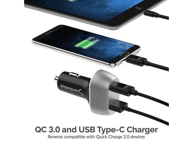Sabrent 63W 2-Port USB Quick Charge 3.0 PD Car Charger (CH-PDQC)