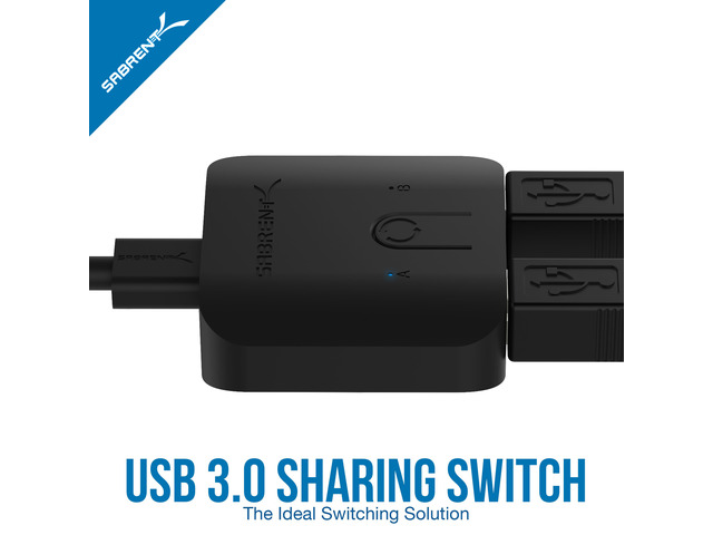 SABRENT USB 3.0 Sharing Switch for Multiple Computers and Peripherals LED Device Indicators (USB-SW30)