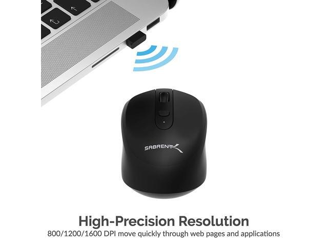 Sabrent 2.4GHz Rechargeable Wireless Mouse with Adjustable Resolution (MS-RCWM)