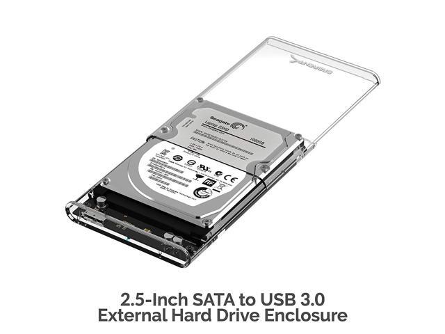 SABRENT 2.5-Inch SATA to USB 3.0 Tool-Free Clear External Hard Drive Enclosure [Optimized for SSD, Supports UASP SATA III] (EC-OCUB)
