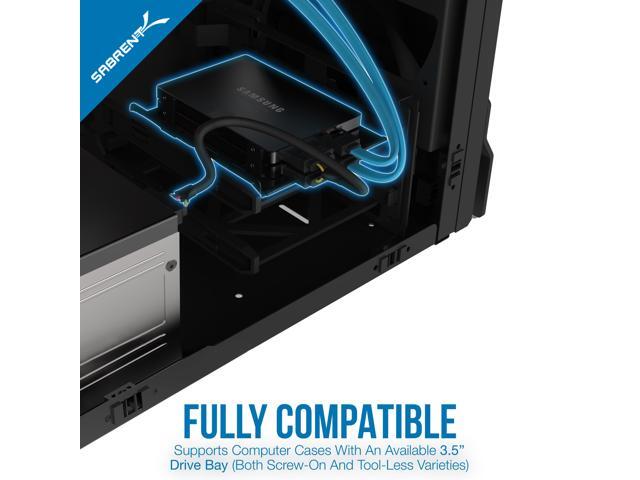 SABRENT 3.5-Inch to x2 SSD / 2.5-Inch Internal Hard Drive Mounting Kit [SATA and Power Cables Included] (BK-HDCC)