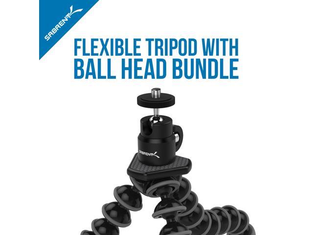 SABRENT Flexible Tripod with Ball Head Bundle for Standard Tripod Mount (GP-TRPD-TBHD)