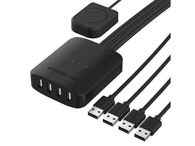SABRENT USB 2.0 Sharing Switch up to 4 Computers and Peripherals LED Device Indicators (USB-USS4)