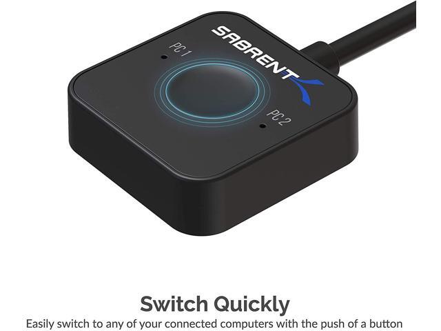 SABRENT 2-Port USB Type-C KVM Switch with 60 Watt Power Delivery Option (USB-KCPD)