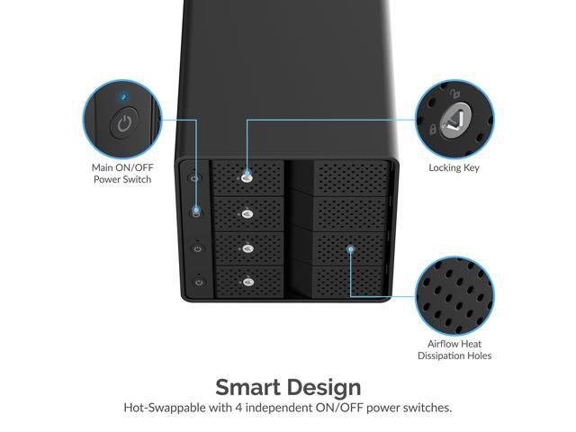 SABRENT USB 3.2 4-Bay 3.5' SATA Hard Drive Tray-Less Docking Station (DS-SC4B)