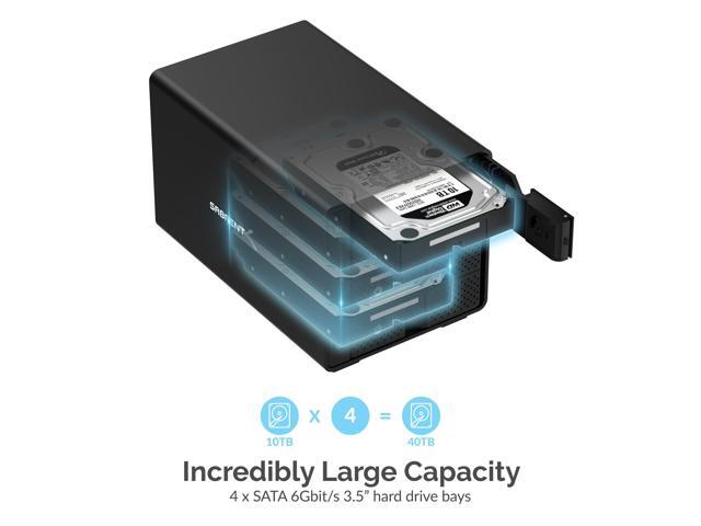 SABRENT USB 3.2 4-Bay 3.5' SATA Hard Drive Tray-Less Docking Station (DS-SC4B)