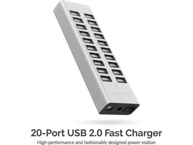 SABRENT 90W 20-Port USB 2.0 Fast Charger, 12V Power Supply Included (AX-P20C)
