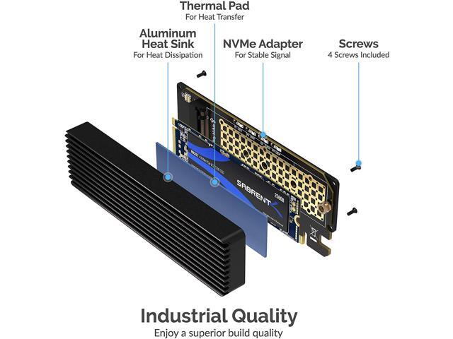 Sabrent NVMe M.2 SSD to PCIe Adapter Card with Aluminum Heatsink - image 3