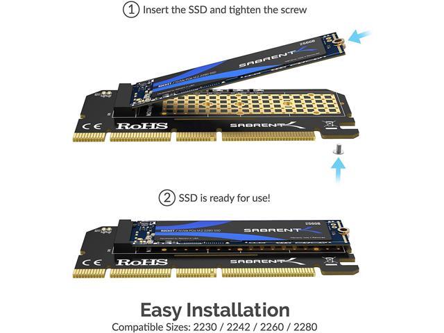 Sabrent NVMe M.2 SSD to PCIe Adapter Card with Aluminum Heatsink - image 2