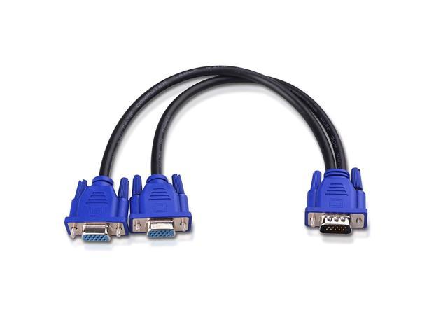 VGA Splitter Cable (VGA Y Cable) for Screen Duplication - 1 Foot