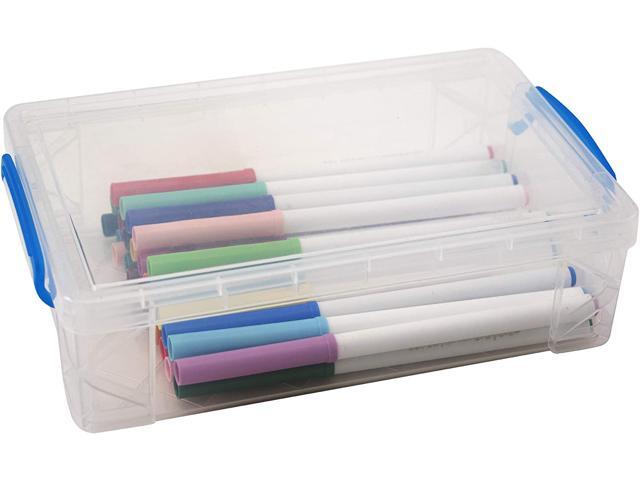 Advantus 37539 Super Stacker Large Pencil Box, 9 X 5 1/2 X 2 5/8, Clear