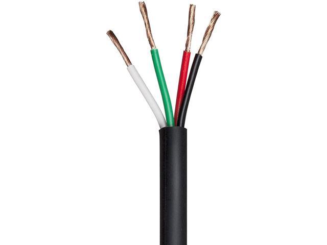 Monoprice Nimbus Series 18 Gauge AWG 4 Conductor CMP-Rated Speaker Wire / Cable - 100ft UL Plenum Rated, 100% Pure Bare Copper With Color Coded...