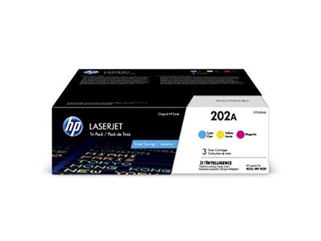 HP 202A 3-pack Cyan/Magenta/Yellow Original LaserJet Toner Cartridges, Per