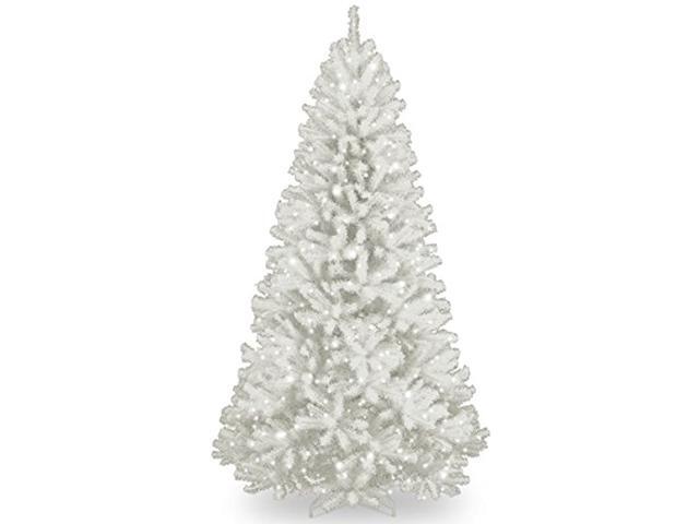 National Tree Company NRVW730290 9 ft. Pre-Lit North Valley Spruce White Tree, -65' x 65' x 108' - White Tree, White Tree Stand