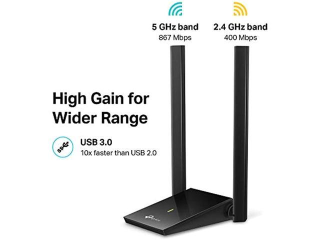 TP-Link USB WiFi Adapter for PC (Archer T4U Plus)- AC1300Mbps Dual Band Wireless Network Adapter for Desktop with 2.4GHz / 5GHz High Gain 5dBi...