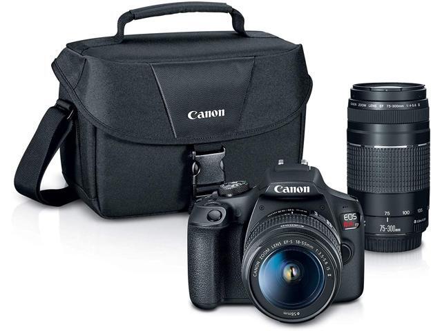 Canon - EOS Rebel T7 DSLR Video Two Lens Kit with EF-S 18-55mm and EF 75-300mm Lenses - Black - image 11