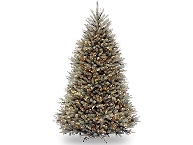 National Tree Company DUBH75LO 7.5 ft. Pre-Lit Dunhill Fir Blue Spruce Tree - 59' x 59' x 90' - Blue Tree, Green Tree Stand