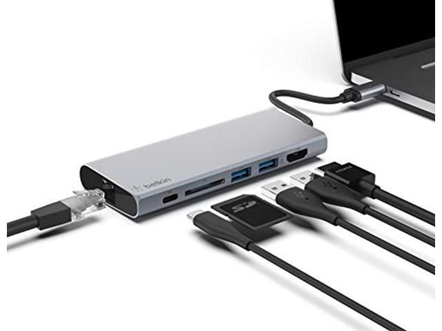 Belkin - 4-Port USB Type-C Hub with Gigabit Ethernet Adapter - Space Gray - image 5