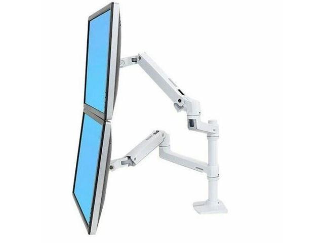 ERGOTRON LX DUAL STACKING ARM (WHITE).FULLY ADJUSTABLE SIDE-BY-SIDE MONITOR CONF