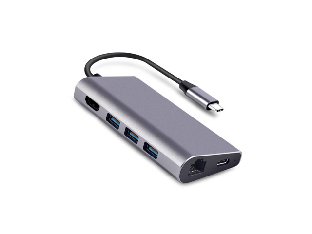 Suntapower USB Hub C 8 En 1 Aluminium Multi Type de Port Adaptateur C Hub Combo Pour Macbook Pro BT059