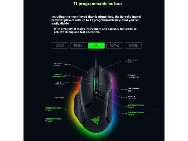 AULA Basilisk V3 Customizable Ergonomic Wired Gaming Mouse: Fastest Gaming Mouse Switch - Chroma RGB Lighting - 26K DPI Optical Sensor - 11...