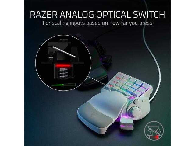 AULA Tartarus Pro Wired Left Hand Keypad, 32 Programmable Keys, 8-Way Thumb Arrow Keys and Scroll Wheel,20 Analog Movement Switches,Macro Pad for...
