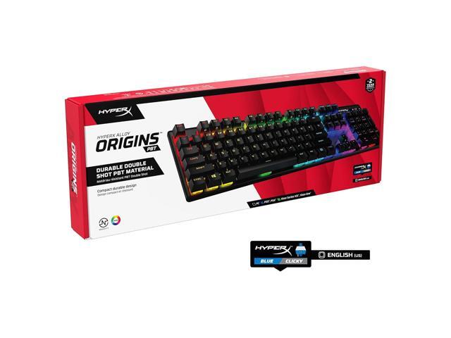 HyperX Alloy Origins 104-Key PBT Version Gaming Keyboard, Full Size Wired Mechanical Keyboard, Compact Form Factor, RGB LED Backlighting, 8000HZ,...