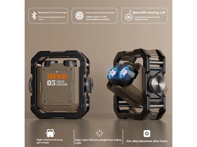 FANTECH Mecha Invasion 'Jetpack' Wireless Earbuds Bluetooth 5.3 Gaming Earphones with RGB LED Effects, Finger Spinner Mechanism, ENC Noise...