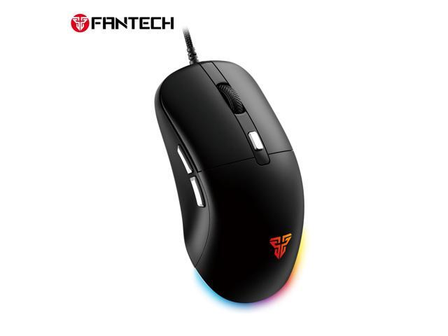 FANTECH KANATA VX9S Black Wired Gaming Mouse, 7200 DPI Adjustable, 6 Buttons,Ambidextrous DesignRGB Lighting, Ergonomic Design for PC/Computer (Black)