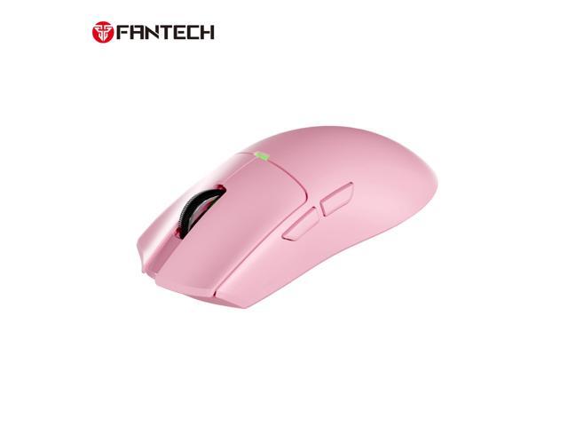 FANTECH TANTO EWG13E Pink Gaming Mouse - 12000DPI, 2.4GHzWireless Connection, Huano Transparent Green Shell White Dots,45Hours Battery...