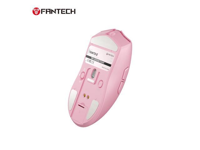 FANTECH TANTO EWG13E Pink Gaming Mouse - 12000DPI, 2.4GHzWireless Connection, Huano Transparent Green Shell White Dots,45Hours Battery...