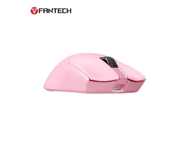 FANTECH TANTO EWG13E Pink Gaming Mouse - 12000DPI, 2.4GHzWireless Connection, Huano Transparent Green Shell White Dots,45Hours Battery...